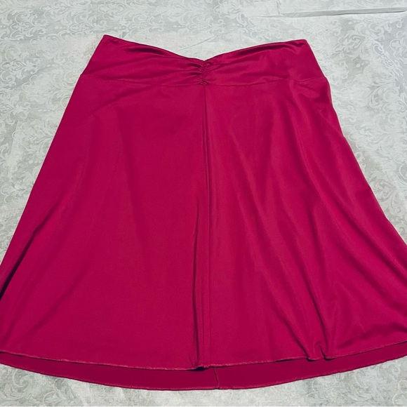 Reversible Skirt Womens Size Large Floral Pink Black Purple Stretch Slimming - Picture 3 of 12